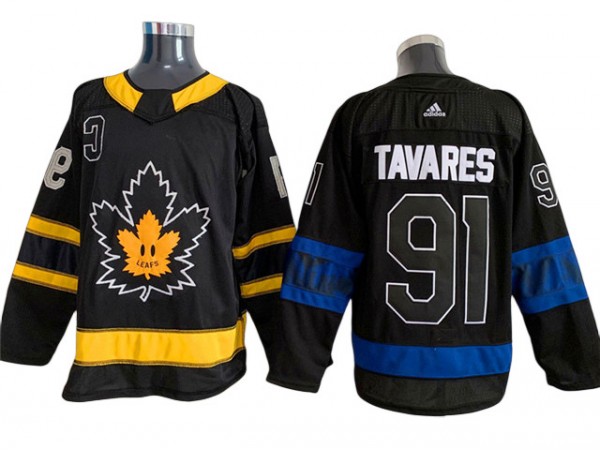 Toronto Maple Leafs #91 John Tavares Black Alternate Reversible Jersey