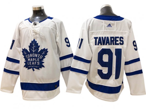 Toronto Maple Leafs #91 John Tavares White Away Jersey