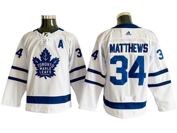 Toronto Maple Leafs #34 Auston Matthews White Away Jersey