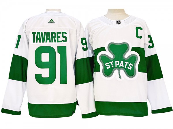 Toronto Maple Leafs #91 John Tavares White St. Patricks Alternate Jersey