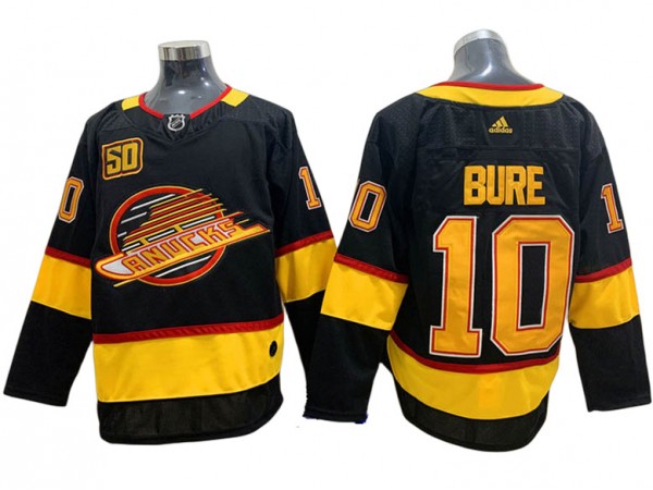 Vancouver Canucks #10 Pavel Bure Black 50TH Custom Jersey​