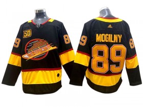 Vancouver Canucks #89 Alexander Mogilny Black 50TH Custom Jersey