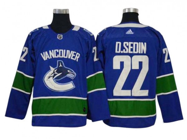 Vancouver Canucks #22 Daniel Sedin Blue Home Jersey