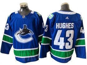 Vancouver Canucks #43 Quinn Hughes Blue Home Jersey