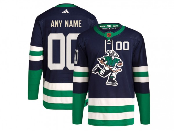 Custom Vancouver Canucks Navy Reverse Retro 2.0 Jersey