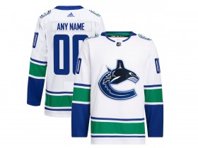 Custom Vancouver Canucks White Away Jersey