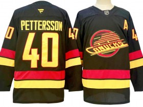 Vancouver Canucks #40 Elias Pettersson Black 2024 Alternate Jersey