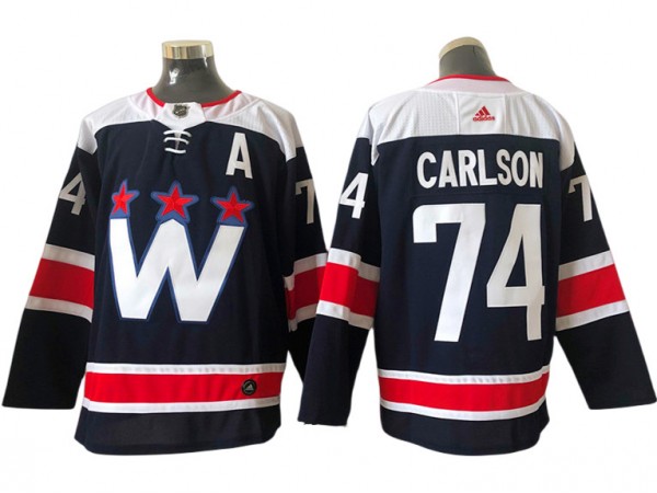 Washington Capitals #74 John Carlson Navy Alternate Jersey