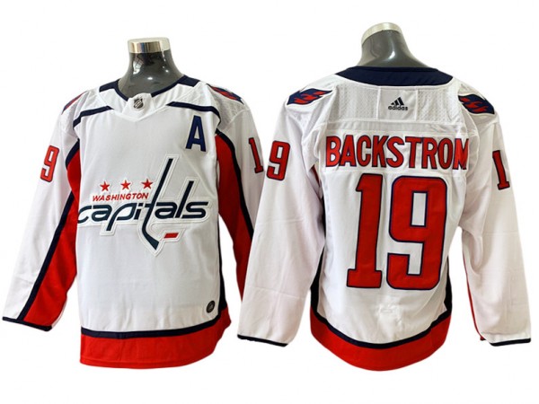 Washington Capitals #19 Nicklas Backstrom White Away Jersey