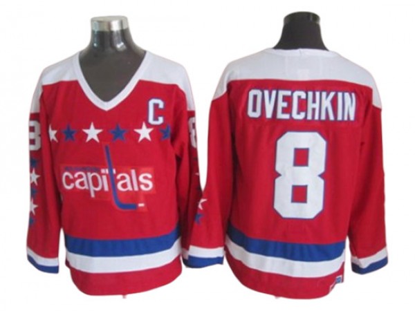 Washington Capitals #8 Alex Ovechkin Red 1980 Vintage CCM Jersey