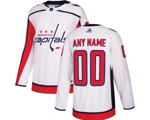 Custom Washington Capitals White Away Jersey