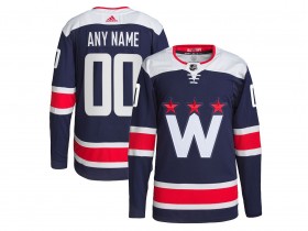 Custom Washington Capitals Navy Alternate Jersey