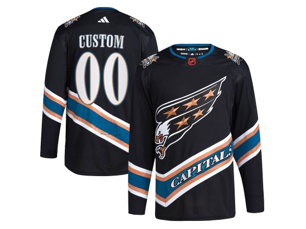 Custom Washington Capitals Black Reverse Retro 2.0 Jersey