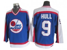 Winnipeg Jets #9 Bobby Hull Blue 1989 Vintage CCM Jersey