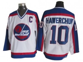 Winnipeg Jets #10 Dale Hawerchuk White 1989 Vintage CCM Jersey