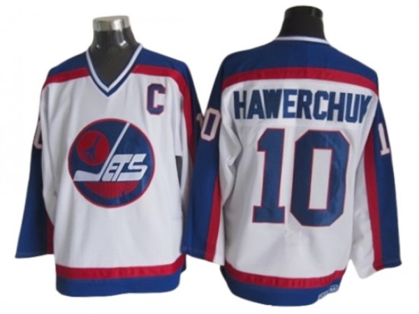 Winnipeg Jets #10 Dale Hawerchuk White 1989 Vintage CCM Jersey