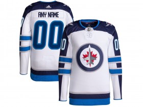 Custom Winnipeg Jets White Away Jersey