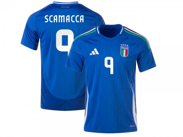 Italy #9 SCAMACCA 2024 Home Jersey - Blue