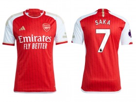 Arsenal #7 Saka Red Home 23/24 Soccer Jersey
