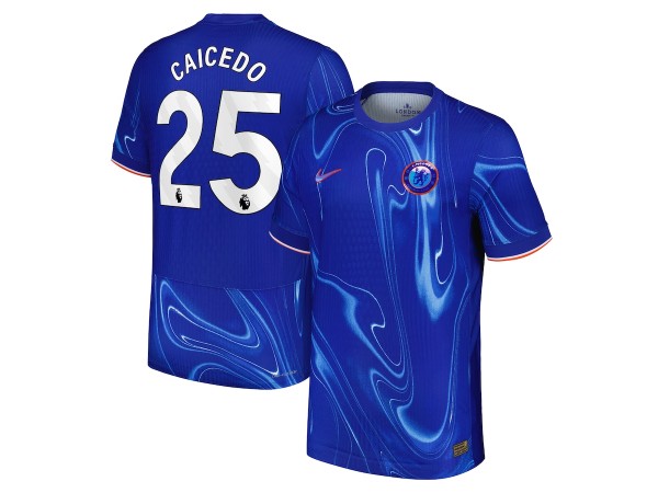 Chelsea #25 Caicedo Blue 2024/25 Home Soccer Jersey