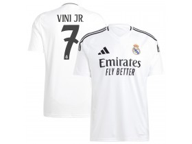 Real Madrid #7 Vini Jr. White Home 2024/25 Soccer Jersey