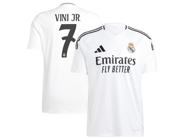 Real Madrid #7 Vini Jr. White Home 2024/25 Soccer Jersey