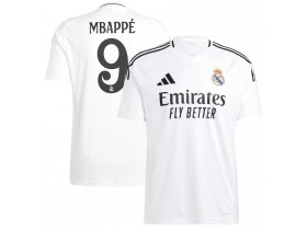 Real Madrid #9 Kylian Mbappé White Home 2024/25 Soccer Jersey