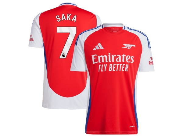 Arsenal #7 Saka Red Home 2024/25 Soccer Jersey