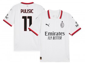 AC Milan #11 Christian Pulisic White Away 2024/25 Soccer Jersey