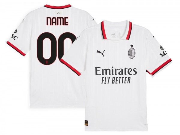 Ac Milan White Away 2024/25 Soccer Custom Jersey