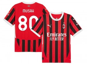 AC Milan #80 YUNUS MUSAH Red Home 2024/25 Soccer Jersey