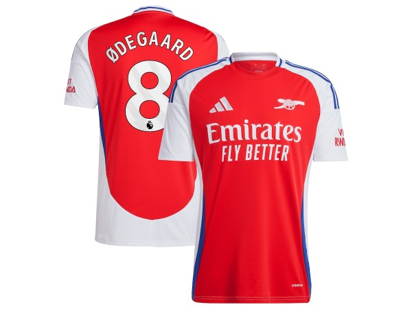 Arsenal #8 MARTIN ØDEGAARD Red Home 2024/25 Soccer Jersey