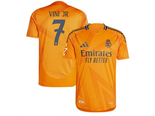 Real Madrid #7 Vini Jr. Orange Away 2024/25 Soccer Jersey